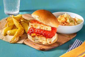Halloumi Burger and Wedges image
