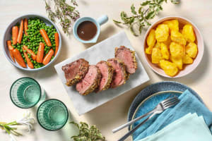 Herb Crusted Roast Lamb and Red Wine Jus image