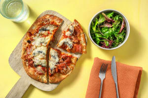 Pizza sur pain naan au chorizo & portobello image