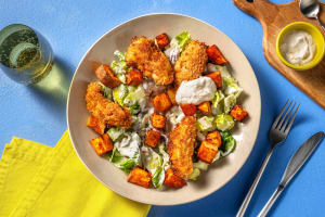 Hähnchen-Nuggets mit Süßkartoffel-Bohnen-Salat image