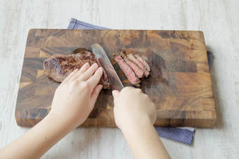 Slice the steak
