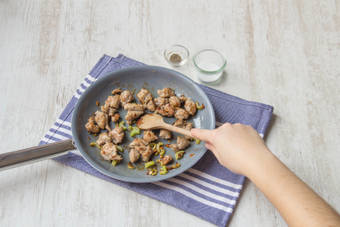 Break up the meat and cook