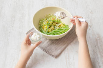 Lastly stir through the sour cream