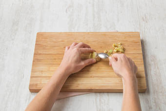 Peel and chop your ginger