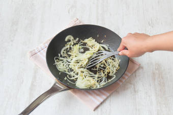 Cook onion and garlic