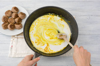 Add the coconut milk to the pan