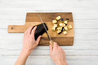 Chop your aubergine