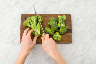 Separate your broccoli into florets