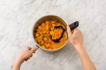 Mash the sweet potato