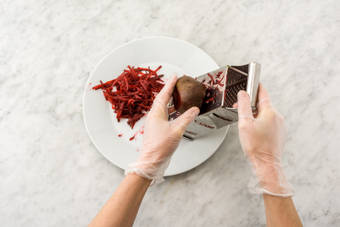 Grating beetroot
