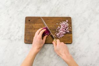 Chop the red onion