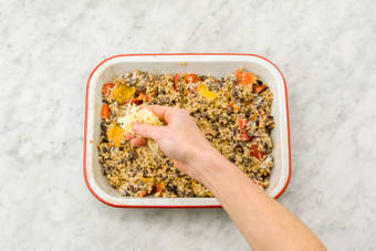 Sprinkle over the grated cheese