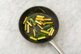 Brown the courgettes