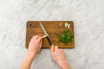 Chop the spring onions
