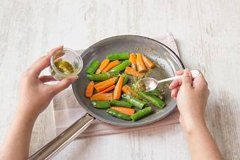 Add them to a large pan and stir in the pesto.