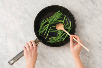 Cook the green beans
