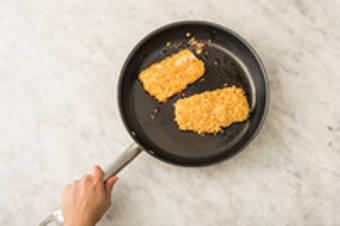 Gepaneerde heek bakken