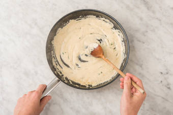 MAKE SAUCE AND ASSEMBLE PASTA