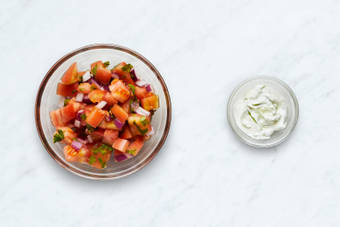 Make Salsa and Lime Sour Cream