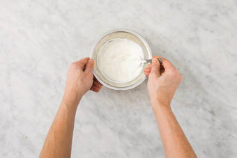 MAKE THE GARLIC YOGHURT