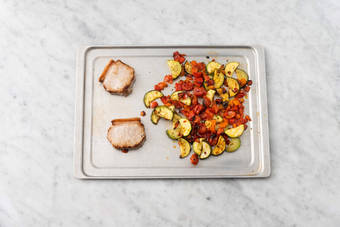 Roast pork and veggies