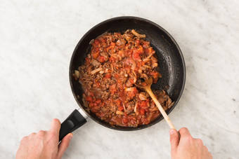 Cook sauce and pasta