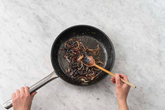 Make balsamic onions