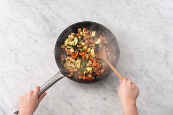 Cook veggie hash