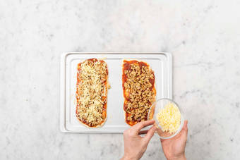 Assemble and bake pizzas