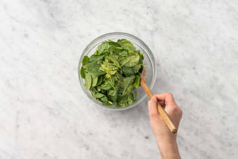 Prep vinaigrette and salad