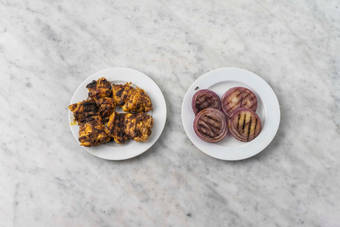 Grill chicken and onions