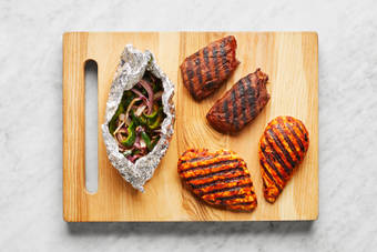 Grill Chicken, Steak & Veggies