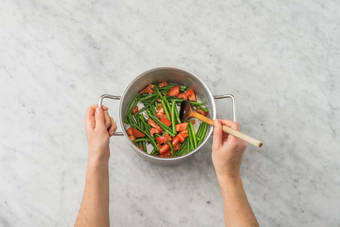 Währenddessen Bohnen kochen
