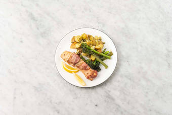 Finish pesto potatoes and serve