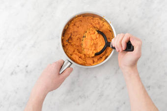 Mash sweet potatoes