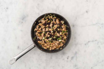 Cook beans and poblanos