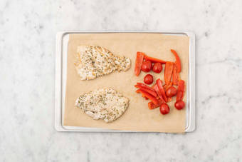 Cook veggies and chicken