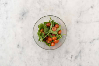 Finish sweet potatoes and make salad