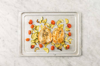 Roast chicken and veggies