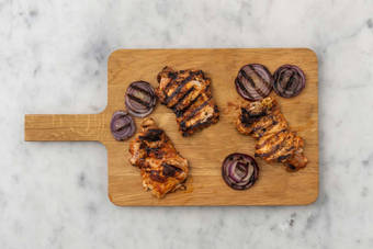 Grill chicken and onions