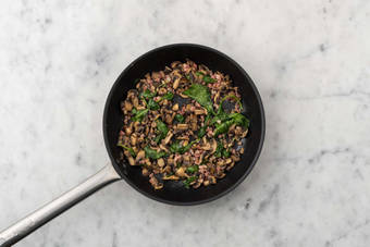 Steg bacon og svampe