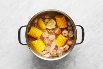 ADD SAUSAGE & SHRIMP