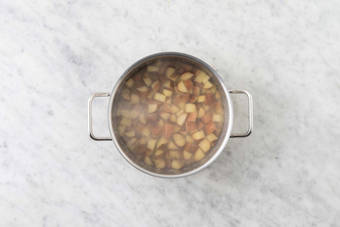 Cook potatoes and snap peas