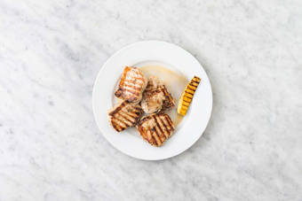 Grill pork and pineapple