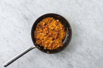 Cook chorizo mixture
