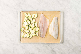 Broil barramundi and zucchini