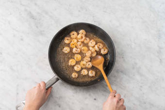 Make sauce and finish shrimp