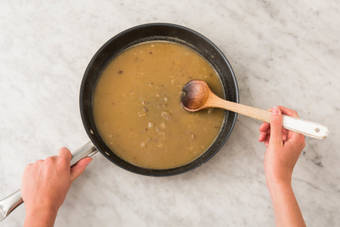 Make pan gravy