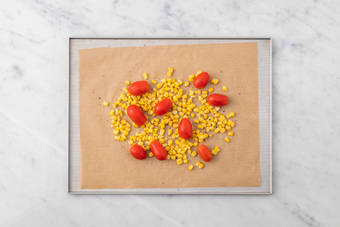 Roast tomatoes and corn