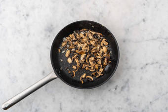 Sauté mushrooms and aromatics